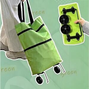 Expandable Foldable Wheeled Oxford Cloth Grocery Shopping Cart